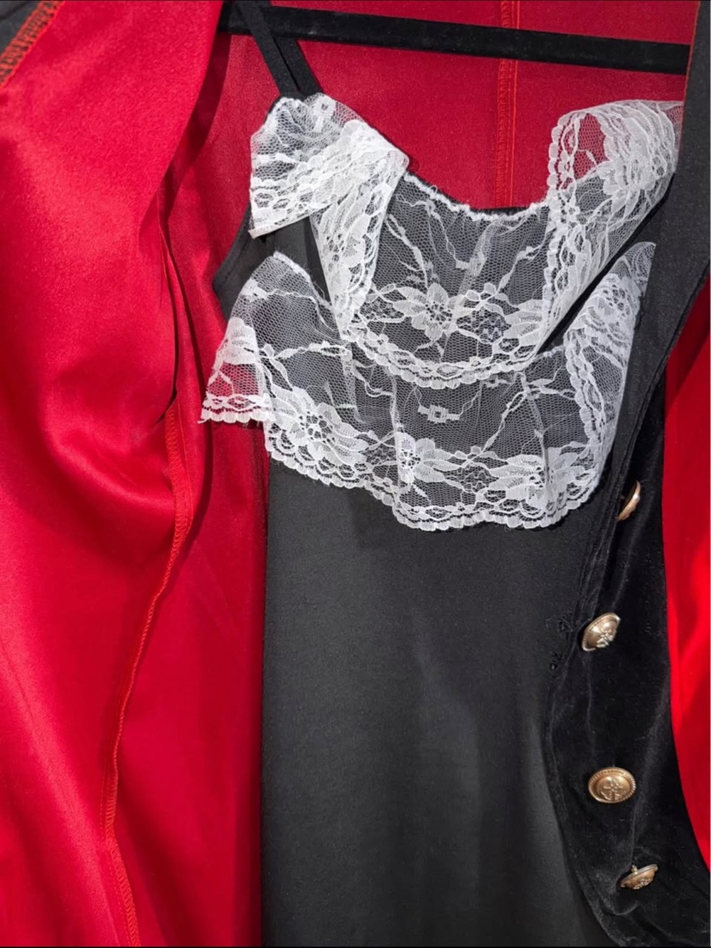 Leg Avenue Red and Black Military-Inspired Coat Dress - Picture 6 of 10